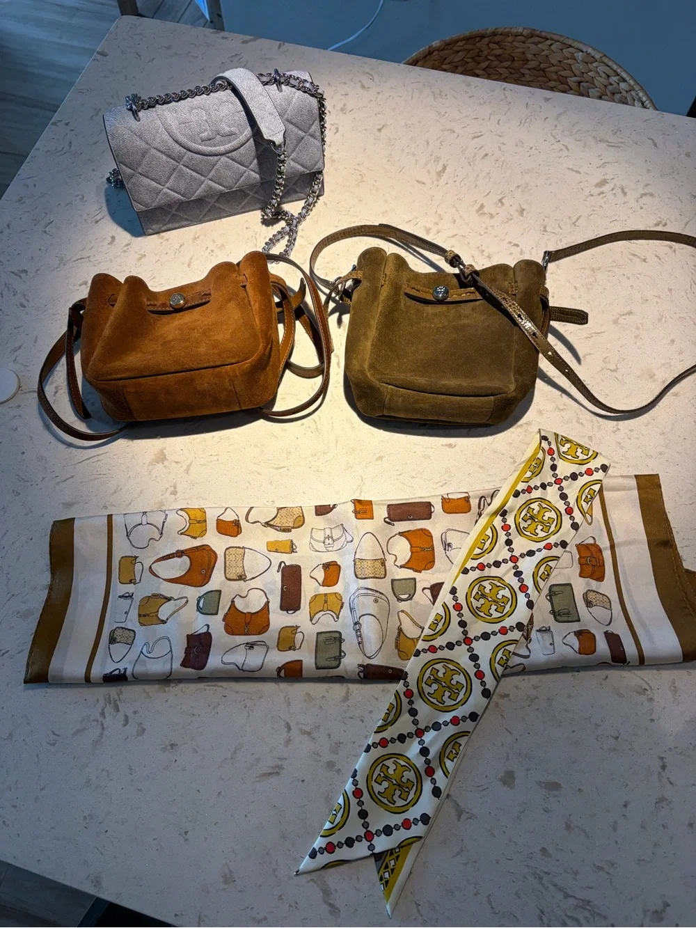 Tory Burch BUNDLE;  3 Tory bags, Coach scarf,  Tory Twilly all under one Bundle